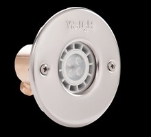 Projecteur subaquatique VitaLight® 12V AC LED MR16, corps laiton ou bronze, enjoliveur inox ø 110 mm