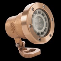 Projecteur VitaLight® 12V AC LED MR16 IP68 corps laiton ou bronze sur étrier pour fontaines, terrasses et jardins.