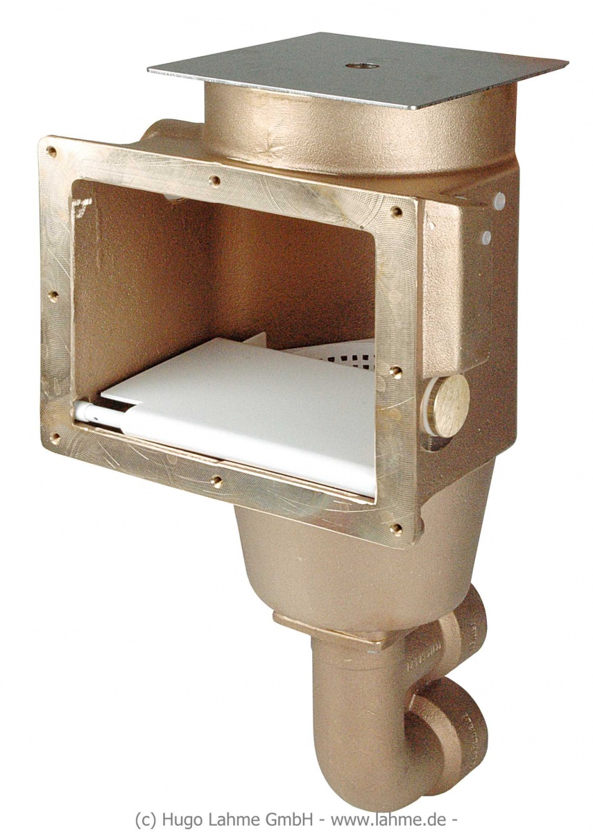 Skimmer 1252020 , profondeur d'installation 240 mm, cadre inox, corps laiton ou bronze avec collecteur d’aspiration double