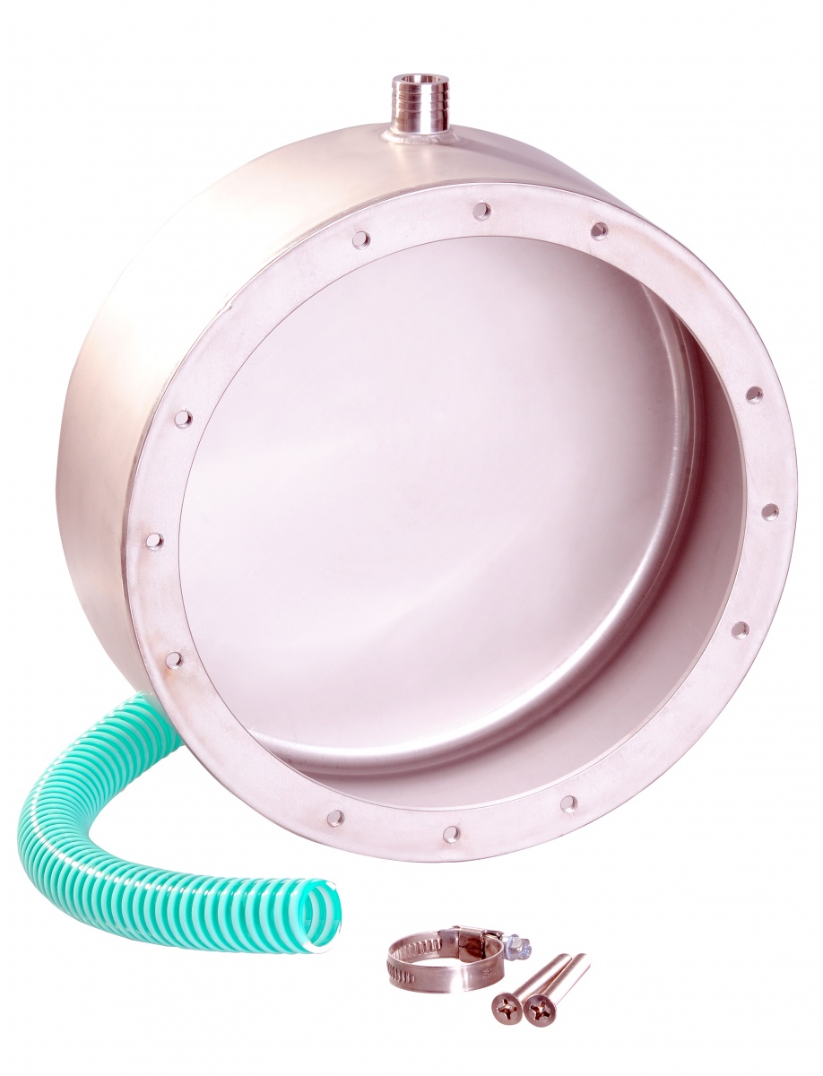 Boitier d’encastrement en inox 316L pour projecteur et haut-parleur subaquatique ø 270 mm, pour bassin inox, béton, carrelé ou liner.