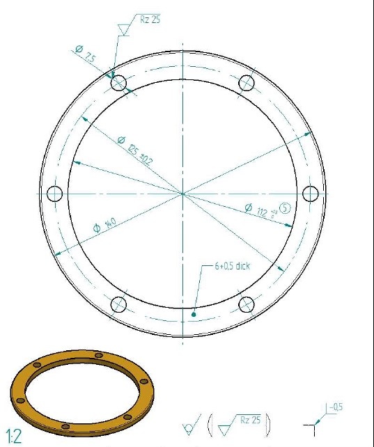 plan Kit de bride joint et vis pour massage COMBI-WHIRL, côté pression pour piscine à liner