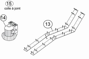 plan Banquette à bulles 1 élément pour piscine carrelée. Kit complet (sauf pièces à sceller).