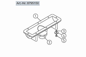 plan Pièces à sceller pour assise à bulle courte (240 mm) à 1 élément, en laiton rouge, avec réducteur PVC