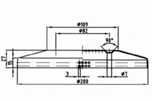 plan Grille de crépine ø 200 mm, en INOX 316L, conforme à la norme sécurité cheveux DIN EN13451