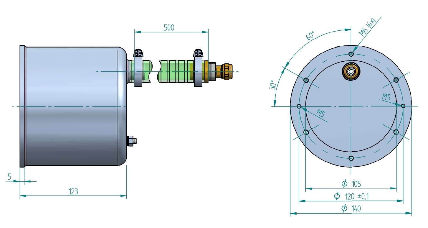 plan Boitiers d’encastrement en inox 316L pour projecteur subaquatique ø 146 mm, pour bassin inox, béton, carrelé ou liner.