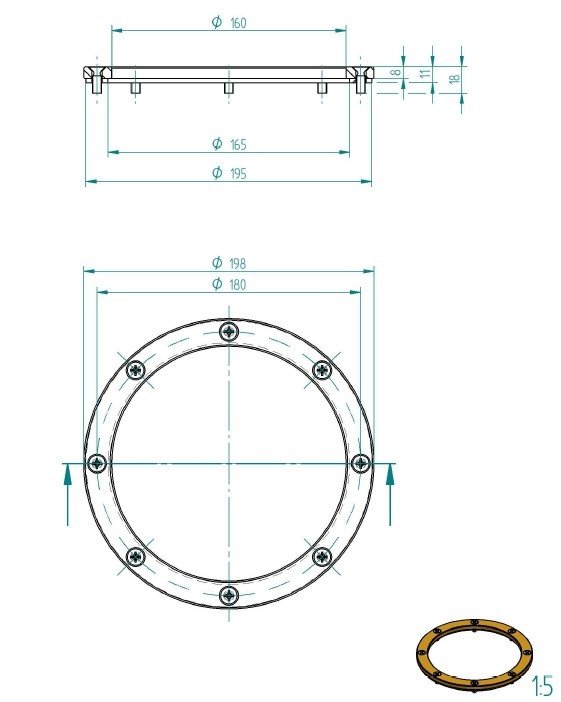 plan Jeu de brides et joints pour toute NCC Taïfun, Taïfun Compacte et Taïfun-duo pour bassin liner