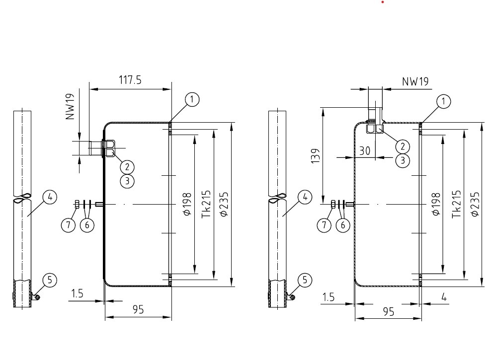 plan Boitier d’encastrement en inox 316L pour projecteur et haut-parleur subaquatique ø 270 mm, pour bassin inox, béton, carrelé ou liner.