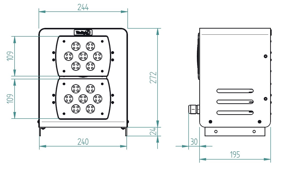 plan Projecteurs à modules LED orientables pour hublots subaquatiques VitaLight