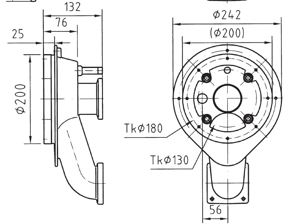 plan Pièces à sceller pour NCC Taifun Compacte, 130 mm, piscines carrelées et liner, Flasques à visser en entrée et sortie