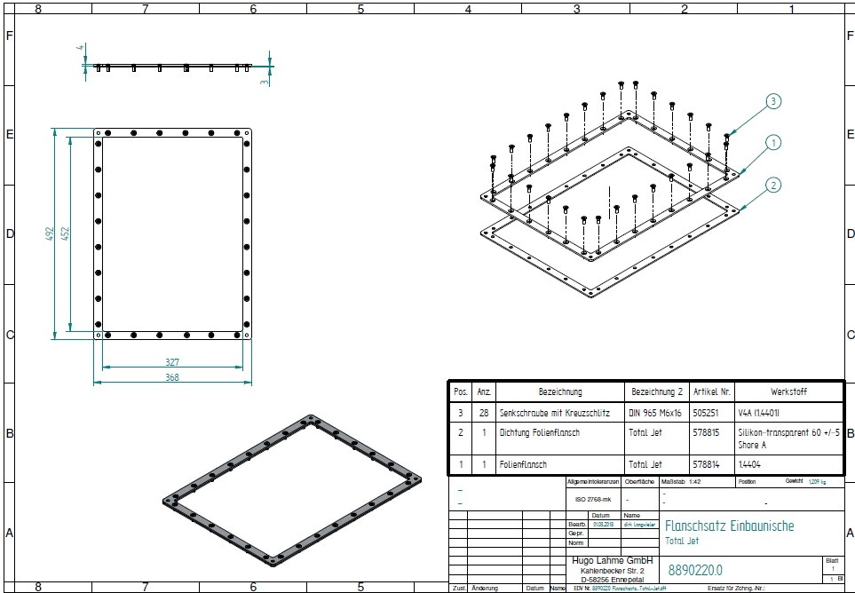 plan Kit de bride et joint pour système de massage dynamique TOTAL-JET