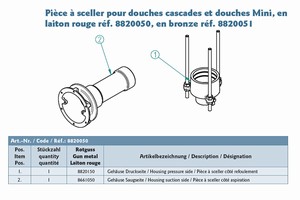 plan Pièces à sceller piscines carrelées et liner pour Wave Mini, Borkum, Juist, Baltrum et Orca Mini