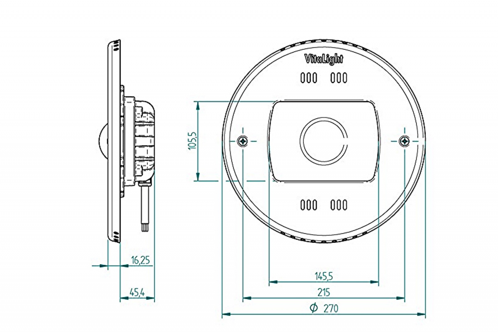 plan Caméra subaquatique Inox IP avec éclairage 18 Led incorporé