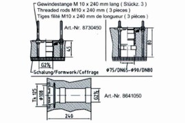 plan Pièces à sceller  pour piscines carrelées et liner