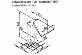 plan Douche cascade STANDARD MIDI