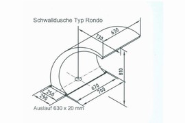 plan Douche cascade Inox RONDO