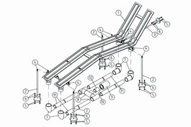 plan Pièces à sceller pour banquette à bulles 1 élément pour piscine carrelée